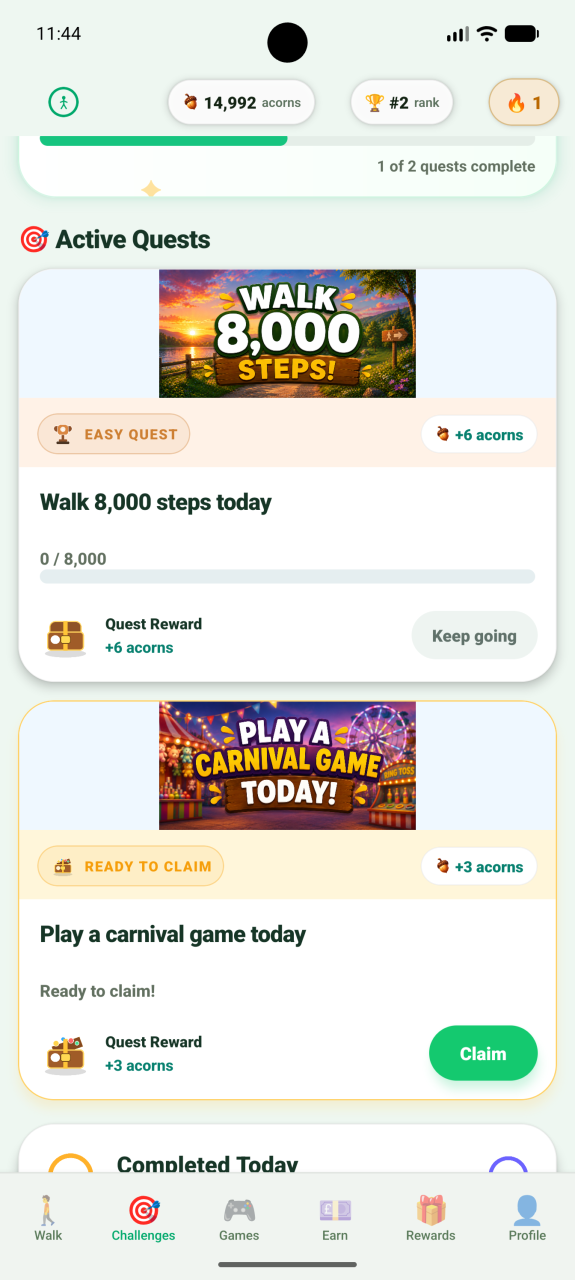 Mosey app screen preview